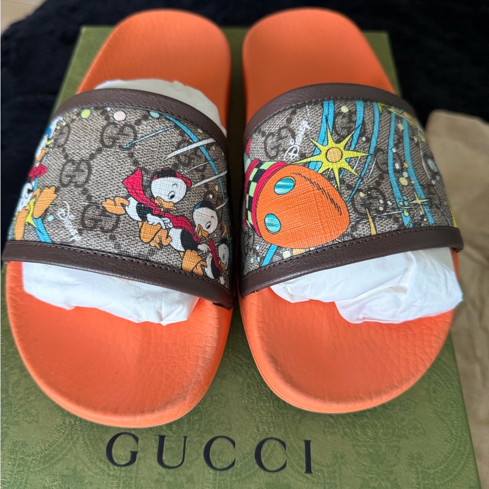Gucci Orange Cartoon Slide Sandals